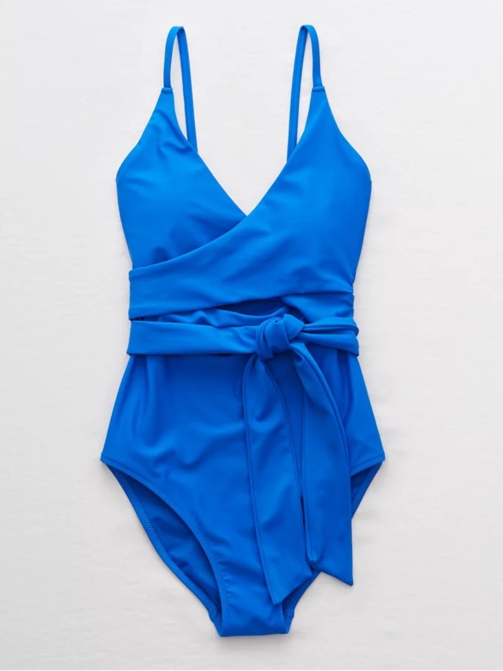 Aerie Island Blue Wrap One‎ Piece Swimsuit Size Small